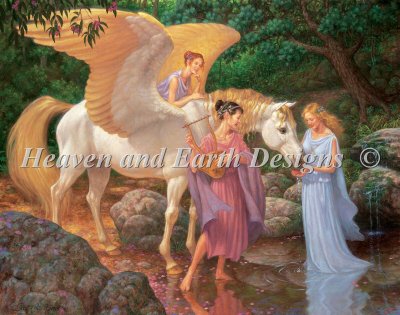 Diamond Painting Canvas - Mini Pegasus and the Muses